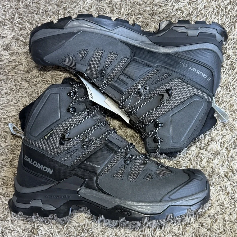 Salomon Quest 4 GTX Gore-Tex Hiking Boots Mens 10 Gray Waterproof Tactical NEW - Picture 6 of 11